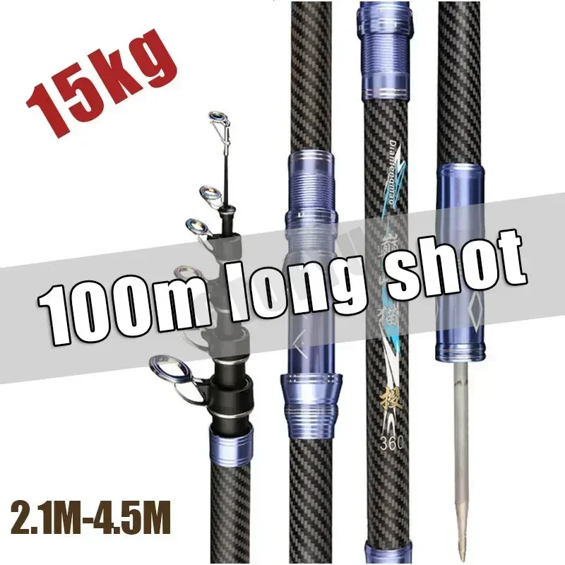 Fishing Rod Surf - Best Telescopic Portable Rotary fishing 2.4M,2.7M,3.6M,3.9M,4.5M