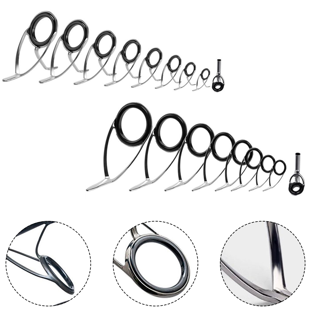 9 Pcs Fishing Rod  Guide Ceram - Fishing Rod Building Kit ulasan dan harga